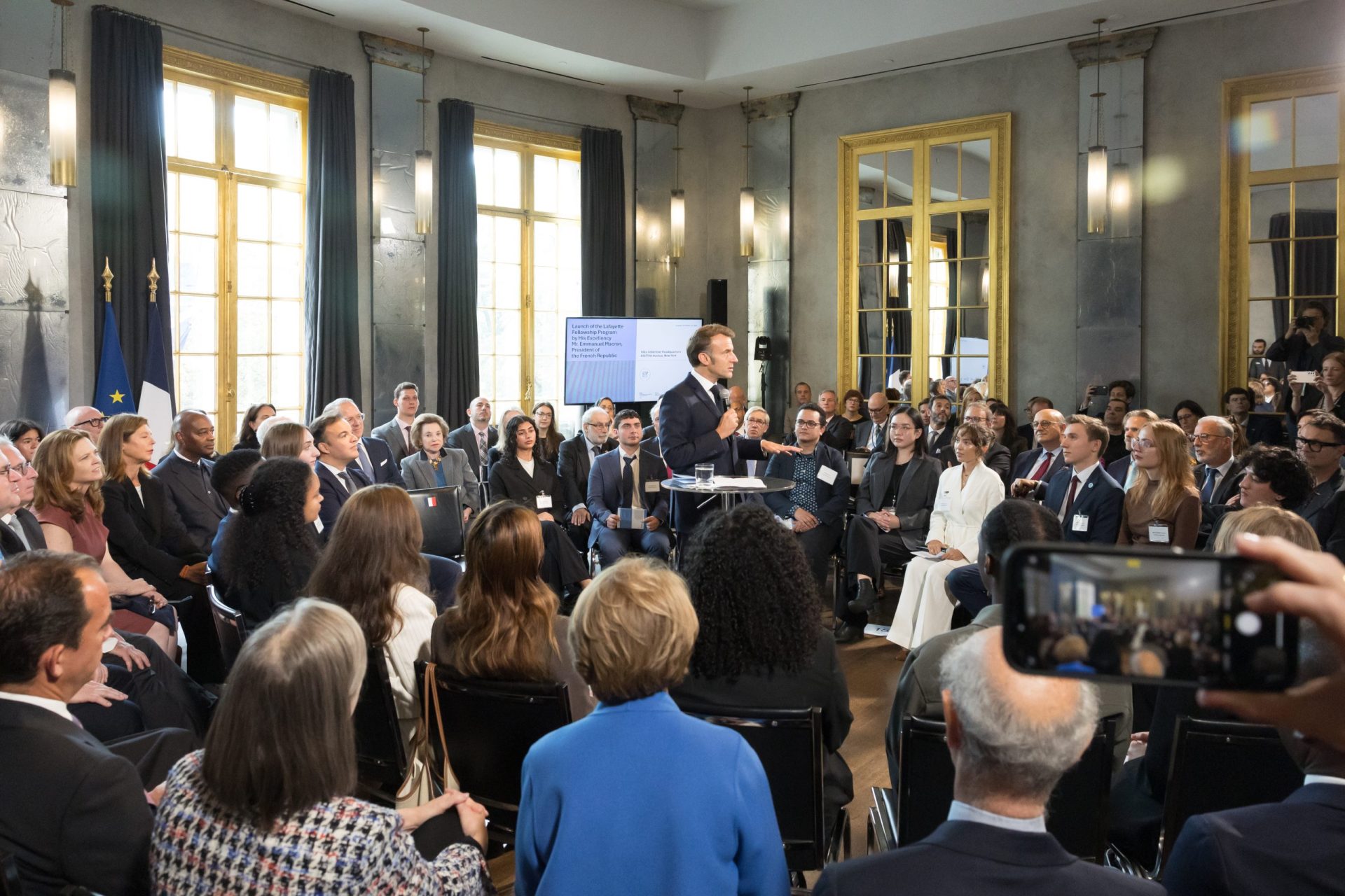 President Emmanuel Macron Visits Villa Albertine New York to Launch the Lafayette Fellowship