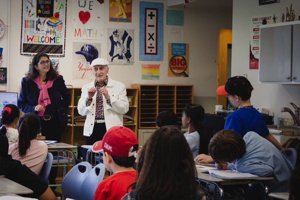 Michel Ocelot visiting Princeton Charter School with French Teacher Ralitsa Zaharieva © de•Passage by Nawelle 