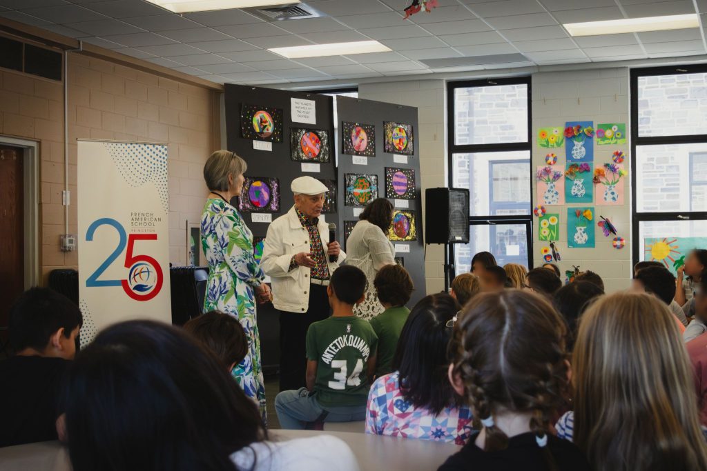Corinne Güngör, Head of the French American School of Princeton, welcomed Michel Ocelot. © de•Passage by Nawelle 